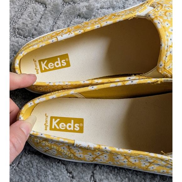 Keds Floral Double Decker Sneakers WOMENS SIZE 9.5 Yellow Slip On Shoes WF65058 - Picture 6 of 9